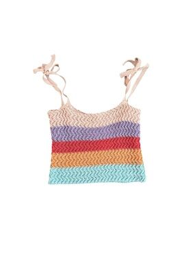 Shop Zoco NWT POL multicolor Striped Crochet Tank